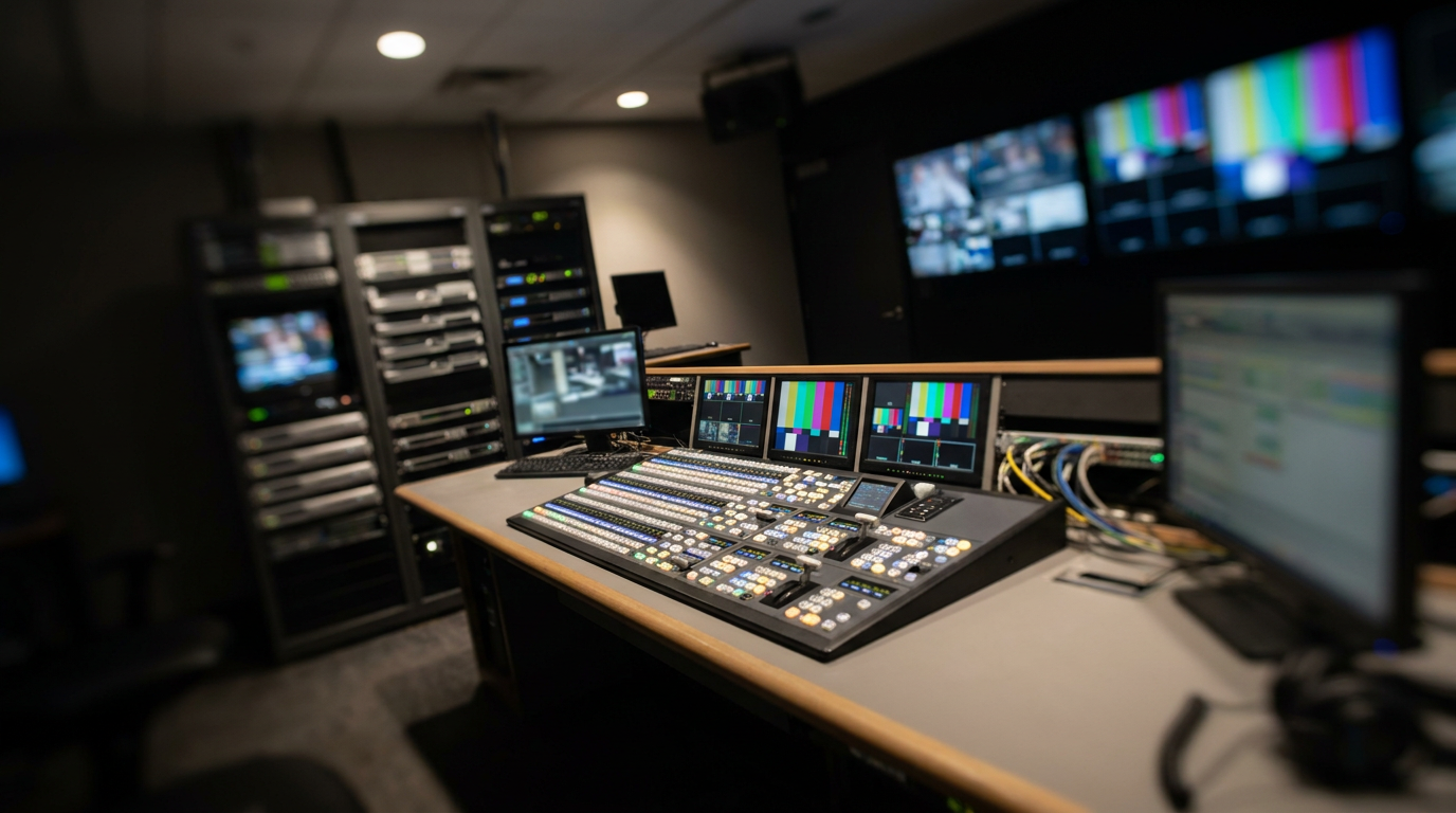 Broadcast and audio control room